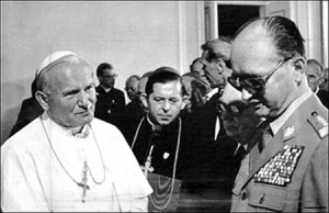 John Paul in Poland June 1979 with Prime Minister Gen.Wojciech Jaruzelski