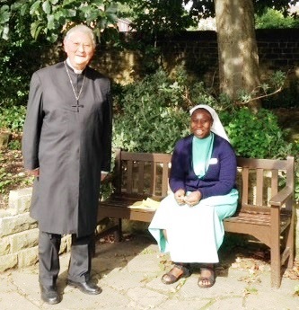 Sister Shalom, Presbyterian Prior from Cameroon with the chaplain cropped